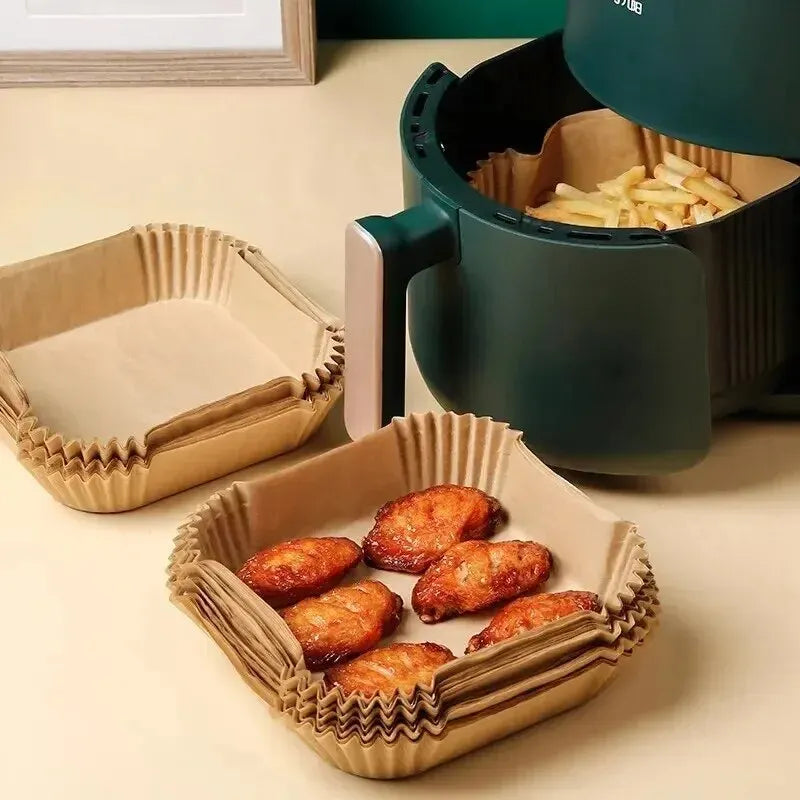 50x Backpapier für Heißluftfritteuse / Antihaft Airfryer Einlagen