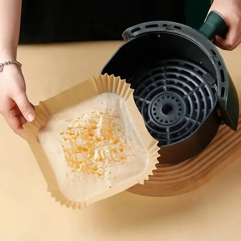 50x Backpapier für Heißluftfritteuse / Antihaft Airfryer Einlagen
